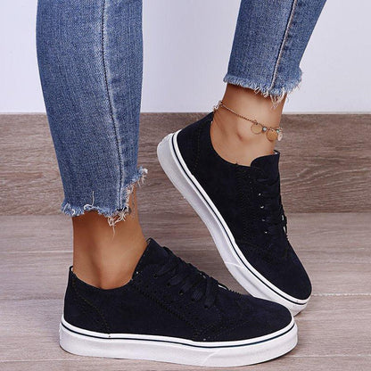 Stylish Lace-up Sneakers on Flat Sole